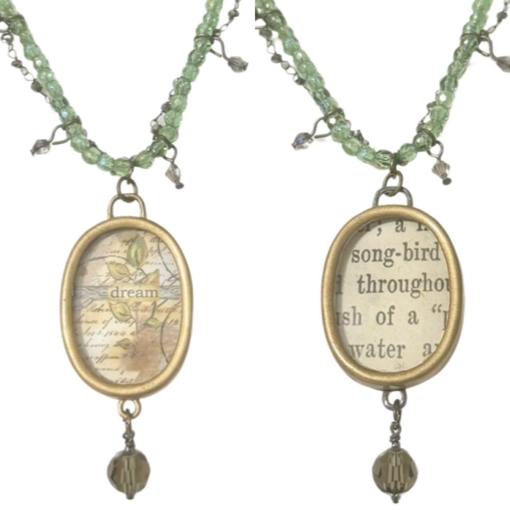 Poem Pendant Beaded Necklace